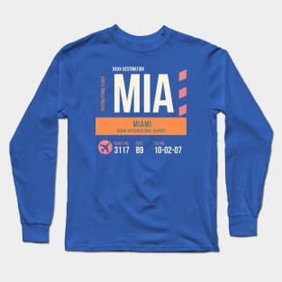 Miami Airport Stylish Luggage Tag (MIA) Long Sleeve T-Shirt